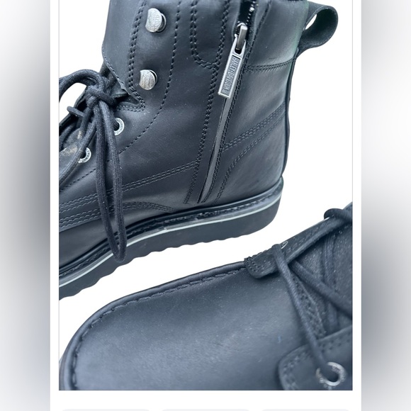 Harley-Davidson Men's 120th Beau 6-Inch Black Leather Motorcycle Boots,SIZE 13 - Picture 4 of 6